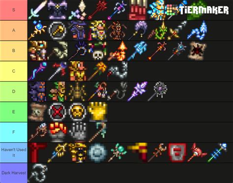 Terraria summon tier list. Worm scarf has 0.33% more average damage reduction than brain of confusion because it reduces 17% damage and BoCo dodges 16.67% of all attacks. However worn scarf has no additional benefits whereas BoCo increases crit chance (or summon damage) by 10% for a short while after. 