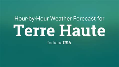 Get the Terre Haute, IN local hourly forecast including temperature, RealFeel, and chance of precipitation. Everything you need to be ready to step out prepared.. 