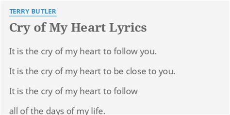 Terry Butler – Cry of My Heart Lyrics Genius Lyrics