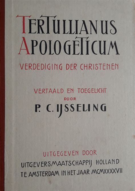 Tertullian apologeticum translation. .  ...