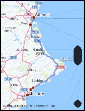 Teruel - Valencia driving directions - journey, distance, time and ...