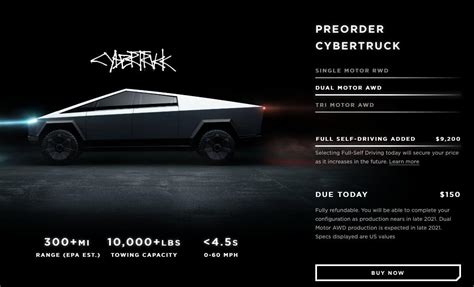 Tesla cybertruck order. Customers have reported they are no longer able to configure one after being invited to do so. After delivering the first Foundation Cybertrucks at Giga Texas on November 30, Tesla began inviting more customers to place an order for the limited edition Cybertruck one week later. Despite carrying a $20,000 premium over the regular … 