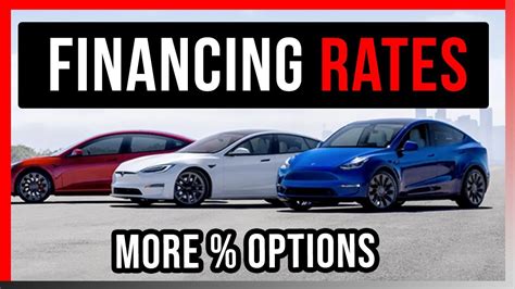 Tesla financing rates. You should be able to get around 3% with excellent credit from Tesla or possibly a bit lower by shopping around at credit unions. Most Luxury car dealerships in my area are advertising 0-1% on new 2019 and 2020 models. This is just a sales tactic by dealerships to bake the cost of financing into the sales price. 