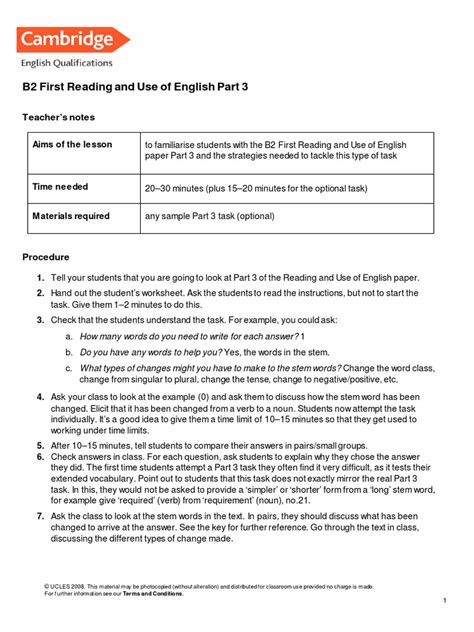 Test 3 reading and use of english answers b2.  The document provides explanation...