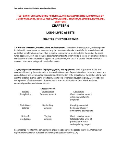 Test Bank Accounting Principles 9th Edition