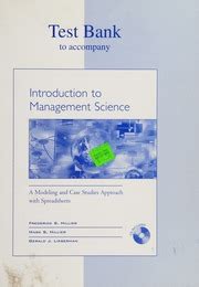Test Bank To Accompany An Introduction To Management Science