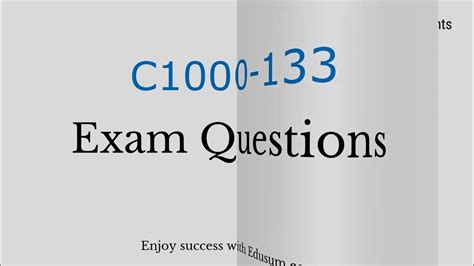 Test C1000-133 Sample Questions