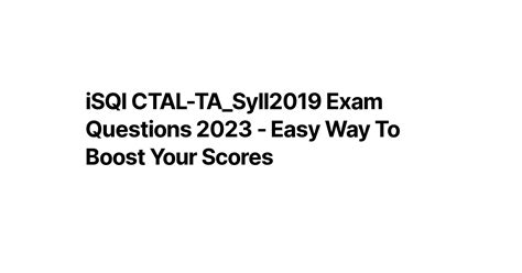 Test CTAL-TTA_Syll2019 Passing Score