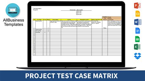 Test Case Matrix Template