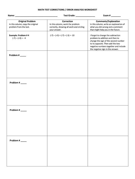 Test Corrections Template Math Complete with ease airSlate SignNow