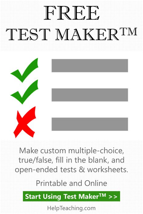 Test Creator Free Printable