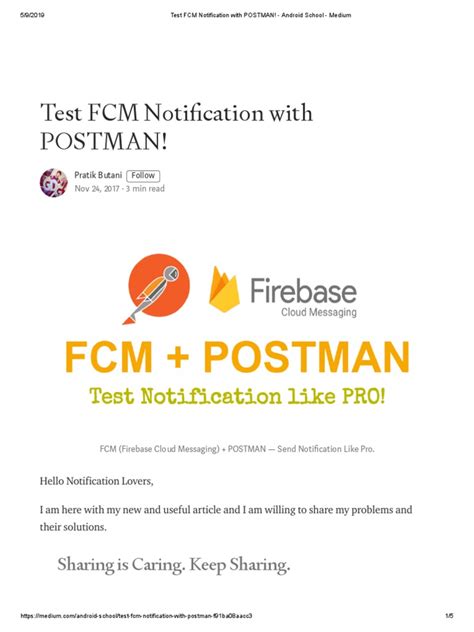 Test FCM Notification with POSTMAN! Android School Medium