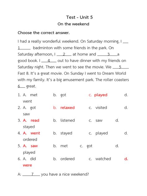Test For Unit 5 PDF