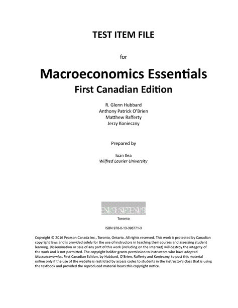 Test Item File Essentials Of Economics