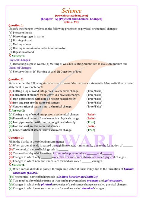 Test Physical Science 7 Chapter