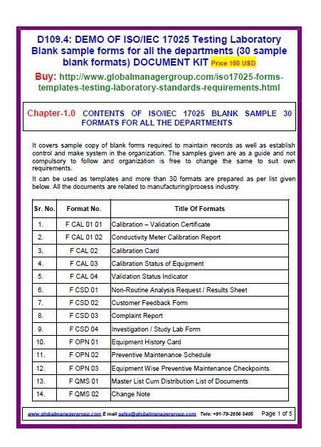 Test Report Format Laboratory Format(ISO 17025)
