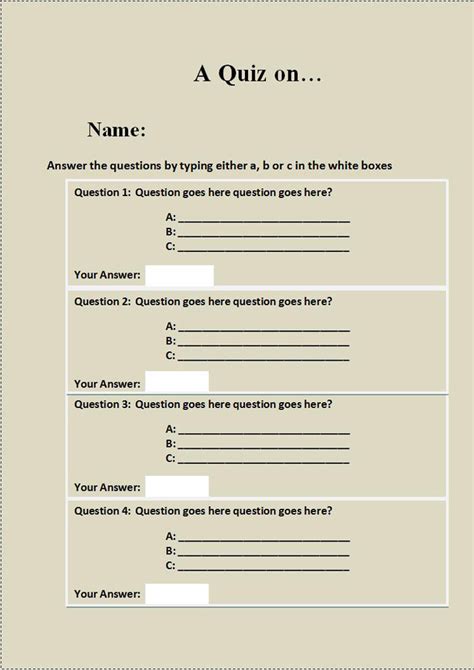 Test Template For Word Best Sample Template