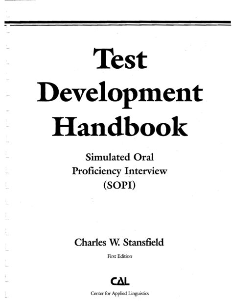 Test development handbook by charles w stansfield. - 2000 jayco eagle 12 lso owners manual.