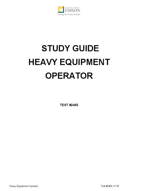 Test preparation guide for heavy equipment operator. - Rda board written exam study guide.
