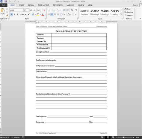 Test template