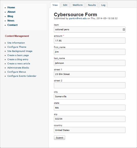 Test your Cybersource webform Drupal Cloud Service
