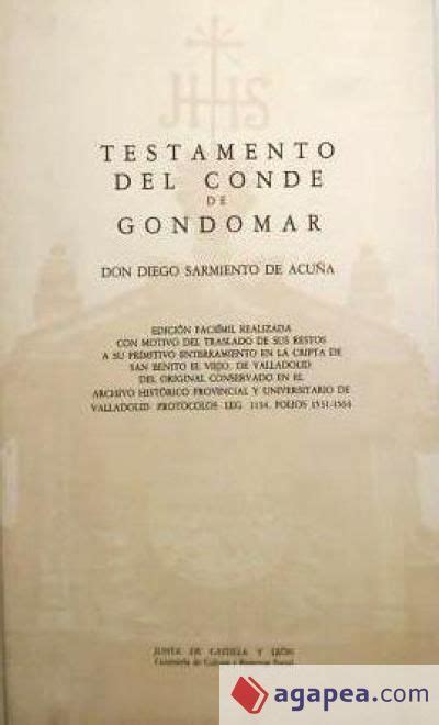 Testamento del conde de gondomar, don diego sarmiento de acuña. - Principles and practice of surgery including pathology in the tropics.