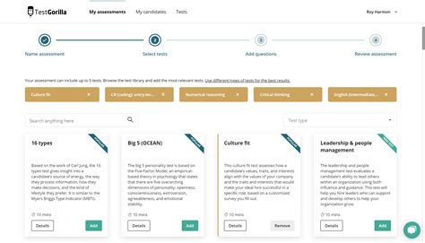 Testgorilla. Create high-quality job assessments, fast. Building assessments is quick and easy with TestGorilla. Just pick a name, select the tests you need, then add your own custom questions. You can customize your assessments further by adding your company logo, color theme, and more. Build the assessment that works for you. 