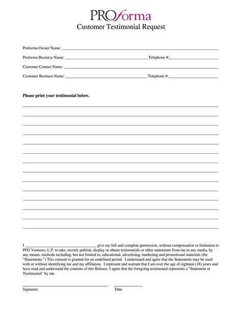 Testimonial Form PDF Editable template airSlate SignNow