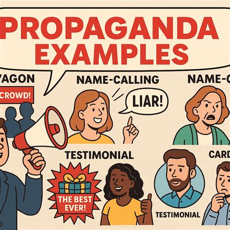 Testimonial propaganda examples for students.  This handout includes a cha...