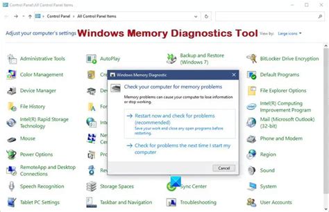 Testing for Memory/RAM issues with the Windows Memory Diagnostics Tool