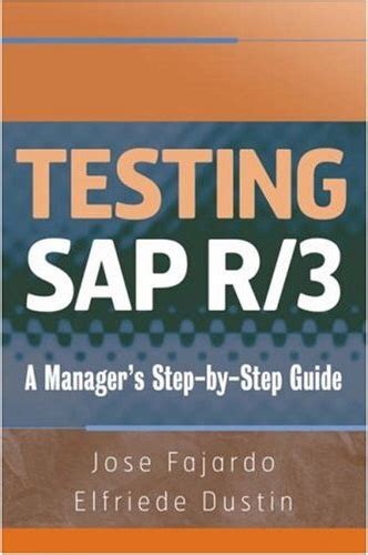Testing sap r3 a managers step by step guide. - The performance appraisal handbook legal and practical rules for managers.