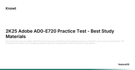 Testking AD0-E720 Learning Materials