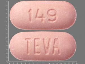 Teva 149 pink pill. Strength. 500 mg. Imprint. TEVA 149. Color. Red. Shape. Oval. View details. 