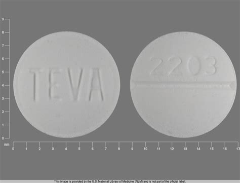 Teva 2203 white round pill. Pill Identifier results for "T 03". Search by imprint, shape, color or drug name. ... TEVA 2203. Previous Next. Metoclopramide Hydrochloride Strength 10 mg Imprint TEVA 2203 Color White Shape Round View details. 1 / 3. TV 150 3. Previous Next. Acetaminophen and Codeine Phosphate Strength 300 mg / 30 mg 