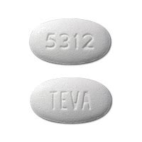WHITE OVAL Pill with imprint teva 5312 ; 5312 teva tablet for treatment of Anthrax, Arthritis, Infectious, Bacteroides Infections, Campylobacter Infections .... 