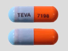 TEVA 7198 Color Blue & Orange Shape Capsule/Oblong View details. T 198. Guanfacine Hydrochloride Strength 1 mg Imprint T 198 Color White Shape Round View details. 1 / .... 