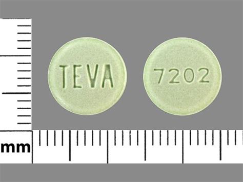 Teva pill 7202. Pill Identifier results for "7202 Green and Round". Search by imprint, shape, color or drug name. ... TEVA 7202 Color Green Shape Round View details. 1 / 5 Loading. 