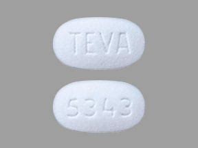 Teva5343. Enter the imprint code that appears on the pill. Example: L484 Select the the pill color (optional). Select the shape (optional). Alternatively, search by drug name or NDC code using the fields above.; Tip: Search for the imprint first, then refine by color and/or shape if you have too many results. 