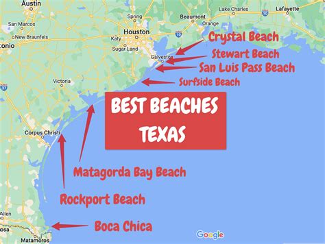 Texas Beaches Map Beach Map