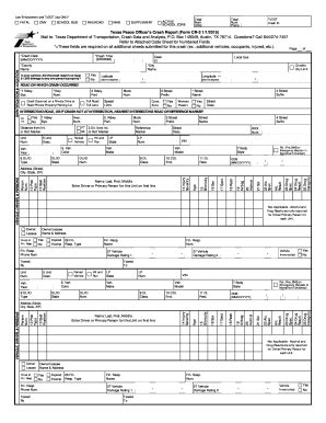 Texas Crash Report Codes Form Fill Out and Sign Printable PDF
