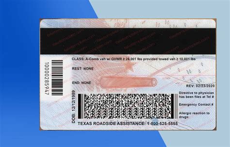 Texas Drivers License Template PSD File