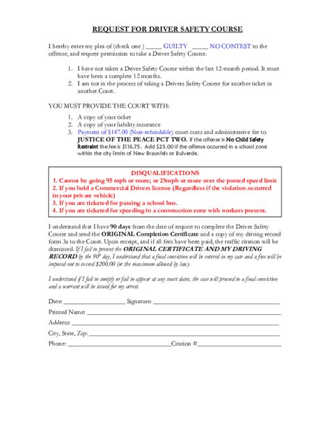 Texas Municipal Court Driver Safety Course Application Form DocHub