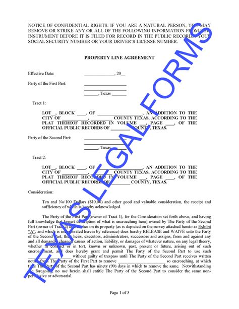 Texas Property Line Agreement Download Legal Forms Online Today