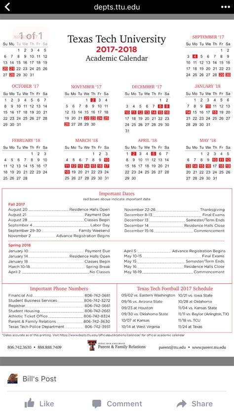 Texas Tech Academic Calendar