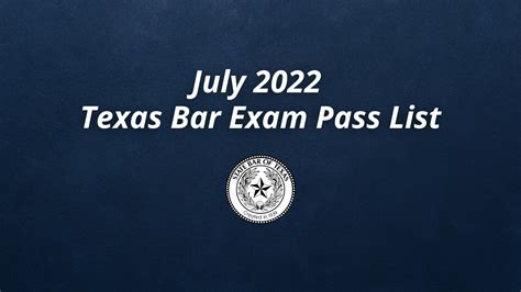 July 2022 Texas Bar Exam results listed. By Will Korn on October 12, 