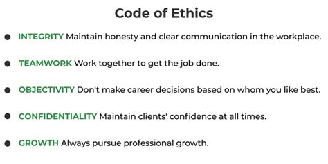 Texas code of ethics.  (b) The code of conduct at a minimum must include ...