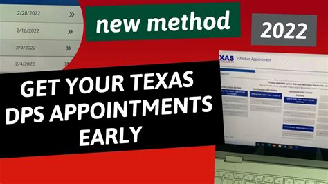 Texas dl appointment. Renewal Requirements for Driver Licenses and ID Cards. You may be eligible to renew your DL or ID online if: You completed your last renewal in person at a Driver License Office. Your DL or ID card either expires in less than two years or is less than two years past the expiration date. You are at least 30 days from turning 18 years of age and ... 