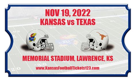 Tickets for Kansas . The Texas Longhorns are traveling to Kansas on Saturday. The game lacks the luster of last Saturday’s prime-time event and the ticket …. 