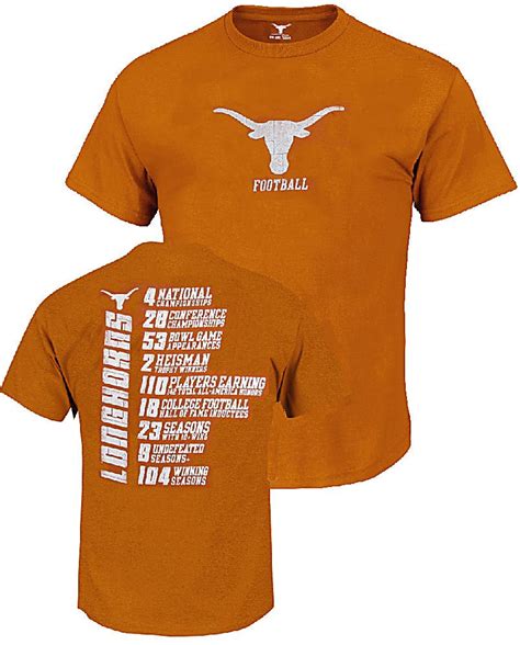 Men's Fanatics Branded Black Texas Longhorns Flag T-Shirt. Most Popular in T-Shirts. $21.99 $ 21 99. Men's Fanatics Branded Burnt Orange Texas Longhorns Campus T-Shirt. . Texas longhorns tee