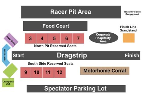 The most detailed interactive Texas Motorplex seating chart available, with all venue configurations. Includes row and seat numbers, real seat views, best and worst seats, event schedules, community feedback and more.. 